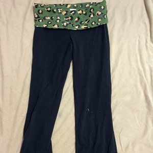 leopard print flare Y2K rhinestone roll over yoga pants PINK-VICTORIAS SECRET